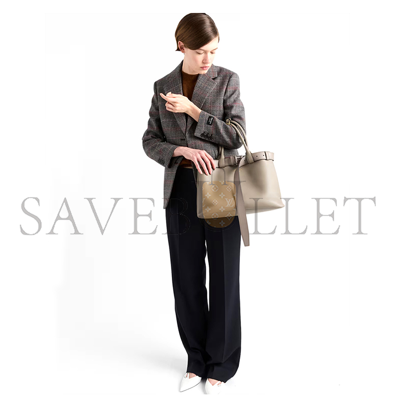 PRADA BUCKLE LARGE LEATHER HANDBAG WITH BELT 1BA416 (37.5*27.5*14cm) PRADA BUCKLE LARGE LEATHER HANDBAG WITH BELT 1BA416 (37.5*27.5*14cm)